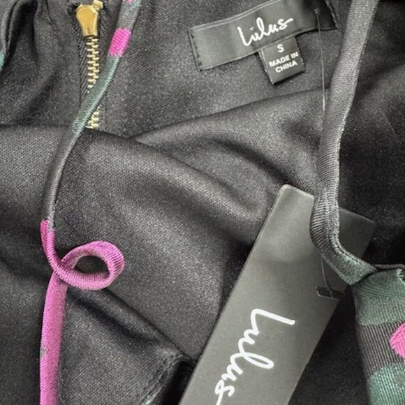 NWT Lulus Setting the Mood Black Floral Jacquard Mini Shift Dress (size S) - Picture 8 of 10